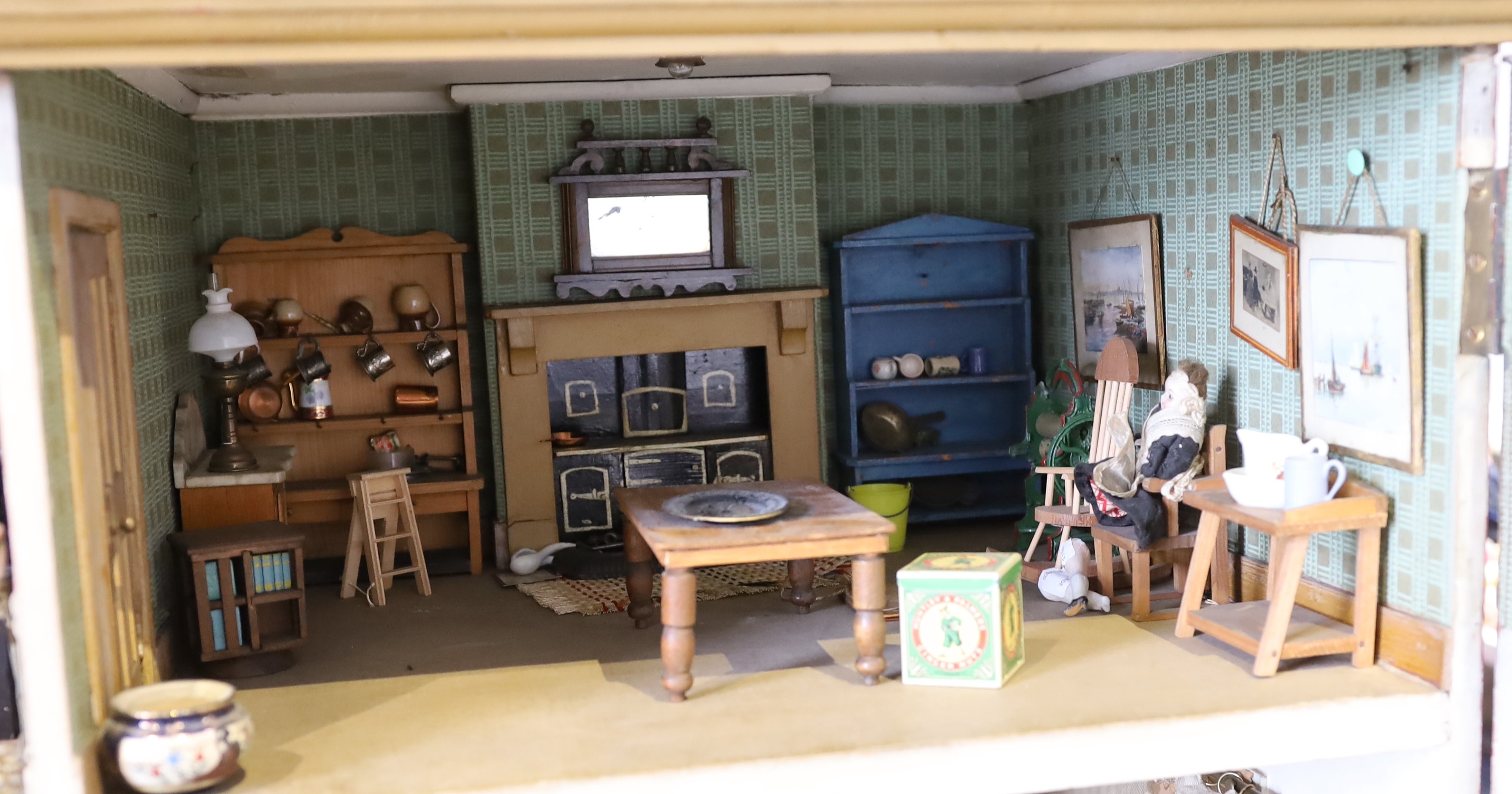 'Ednaville': A fine fully furnished Victorian dolls' house, circa 1880-1900